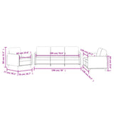3 Piece Sofa Set Dark Grey Velvet - Low Angle
