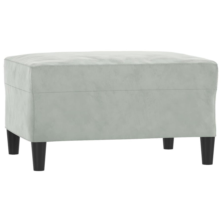 4 Piece Sofa Set Light Grey Velvet