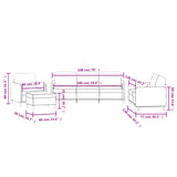 4 Piece Sofa Set Black Velvet - Extra Image