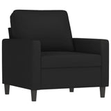 3 Piece Sofa Set with Pillows Black Velvet - Side View