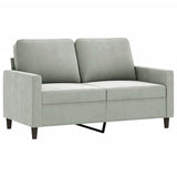 4 Piece Sofa Set with Pillows Light Grey Velvet