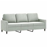 4 Piece Sofa Set with Pillows Light Grey Velvet - 45-Degree Angle