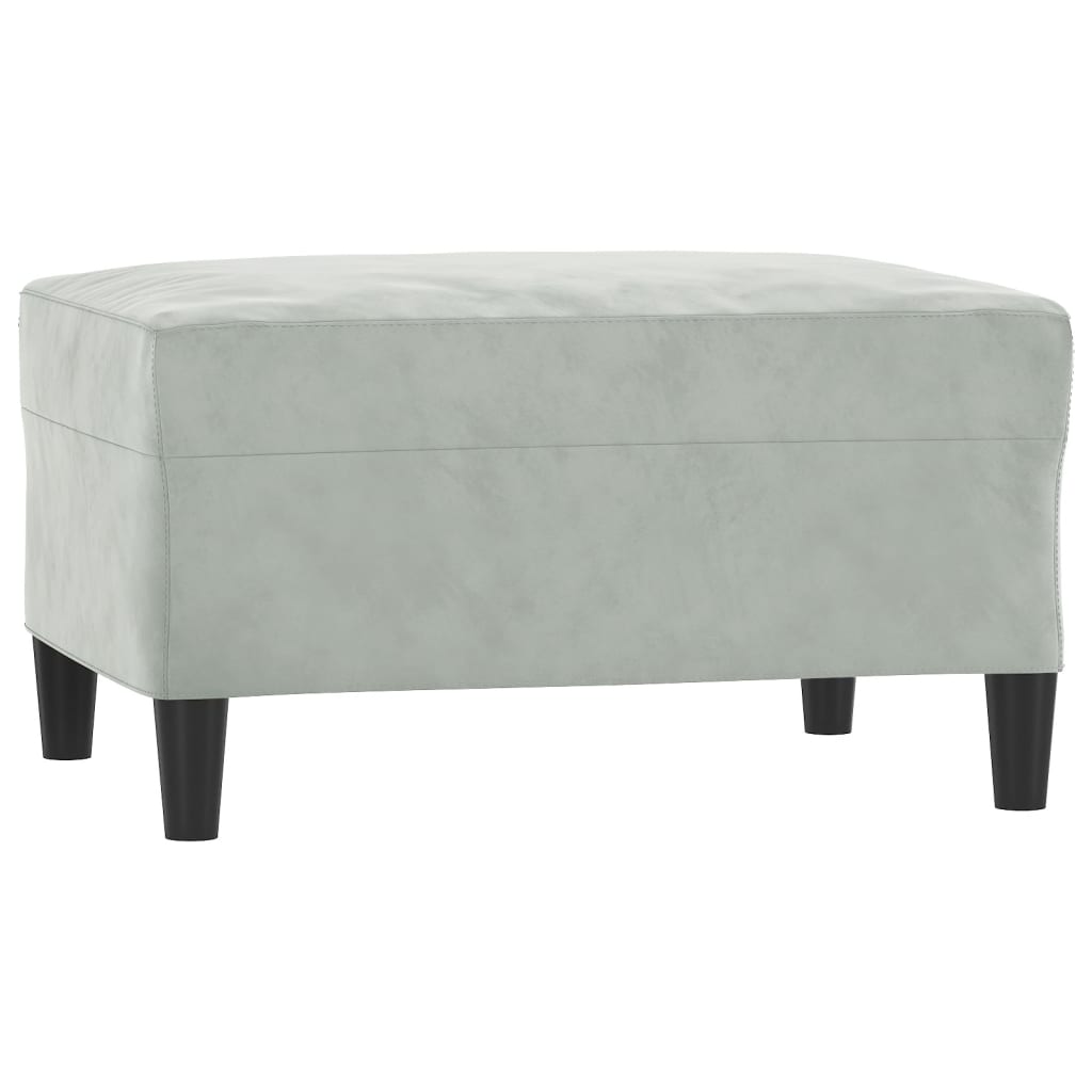 4 Piece Sofa Set with Pillows Light Grey Velvet