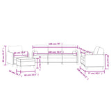 4 Piece Sofa Set with Pillows Dark Grey Velvet - Extra Image