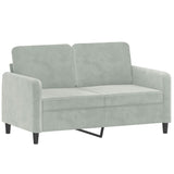 2 Piece Sofa Set Light Grey Velvet - Side View