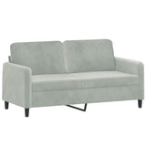 2 Piece Sofa Set Light Grey Velvet - Top-Down View