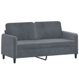 2 Piece Sofa Set Dark Grey Velvet - Top-Down View