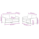 2 Piece Sofa Set with Pillows Light Grey Velvet