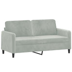 3 Piece Sofa Set with Pillows Light Grey Velvet