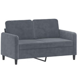 2 Piece Sofa Set Dark Grey Velvet - Side View