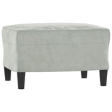 3 Piece Sofa Set Light Grey Velvet - 45-Degree Angle