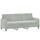 2 Piece Sofa Set with Pillows Light Grey Velvet - Top-Down View