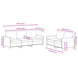 2 Piece Sofa Set with Pillows Light Grey Velvet