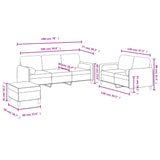 3 Piece Sofa Set with Pillows Dark Grey Velvet - Extra Image