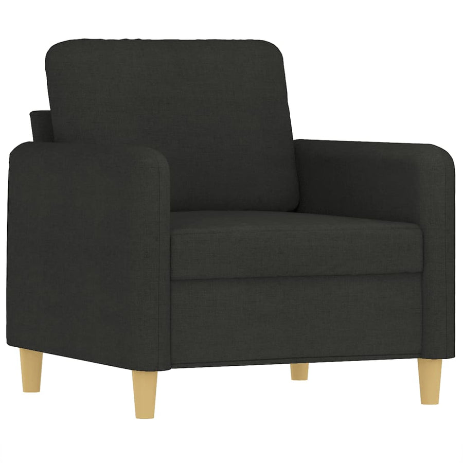 3 Piece Sofa Set with Cushions Black Fabric