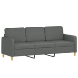4 Piece Sofa Set with Cushions Dark Grey Fabric