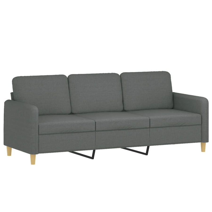 4 Piece Sofa Set with Cushions Dark Grey Fabric