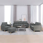 4 Piece Sofa Set with Cushions Dark Grey Fabric
