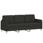4 Piece Sofa Set with Cushions Black Fabric