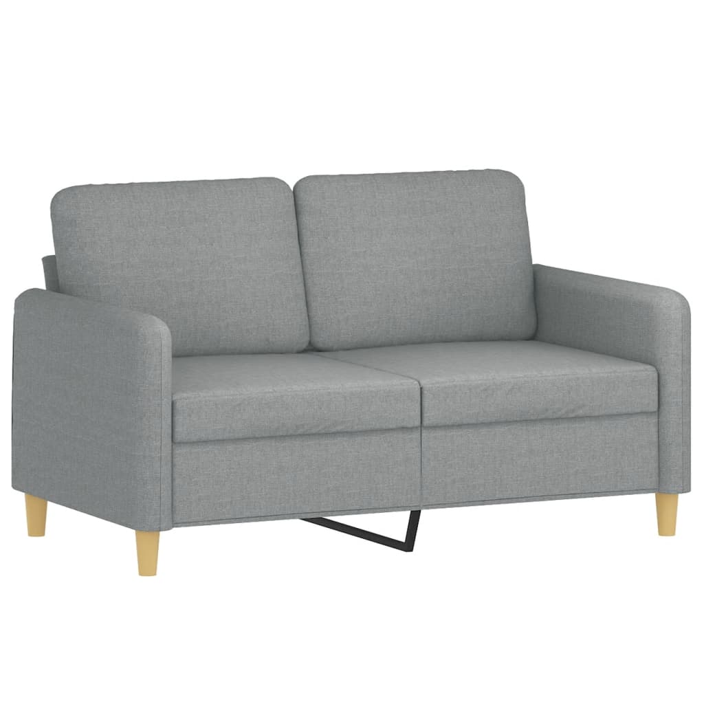 3 Piece Sofa Set with Pillows Light Grey Fabric