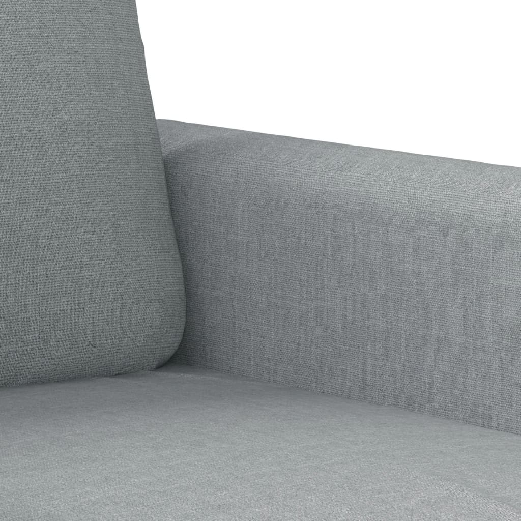 3 Piece Sofa Set with Pillows Light Grey Fabric