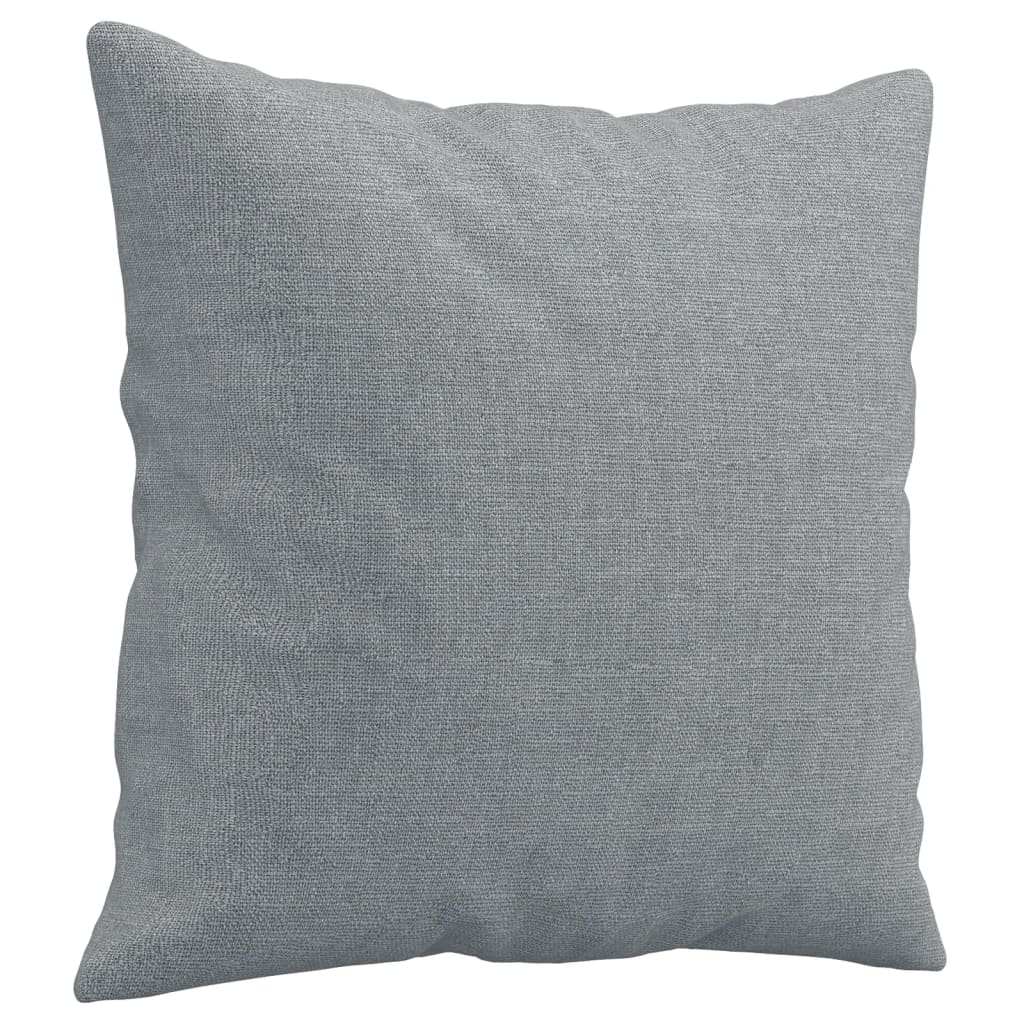 3 Piece Sofa Set with Pillows Light Grey Fabric