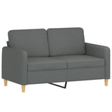 3 Piece Sofa Set with Pillows Dark Grey Fabric - Top-Down View