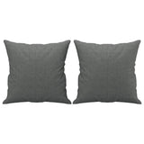 3 Piece Sofa Set with Pillows Dark Grey Fabric - Close-Up Angle