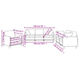 3 Piece Sofa Set with Pillows Dark Grey Fabric