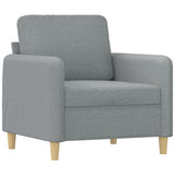 4 Piece Sofa Set with Pillows Light Grey Fabric - Side View