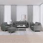 4 Piece Sofa Set with Pillows Dark Grey Fabric