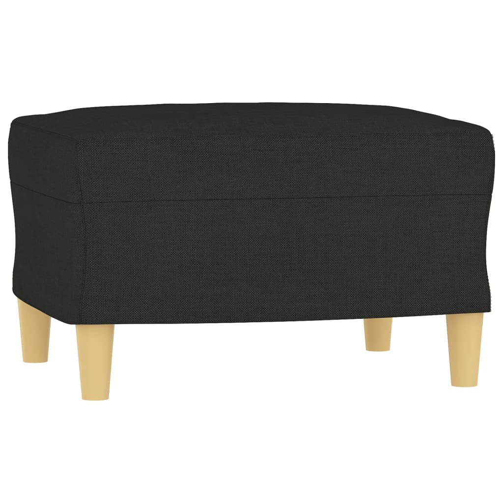 4 Piece Sofa Set with Pillows Black Fabric