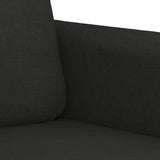 4 Piece Sofa Set with Pillows Black Fabric