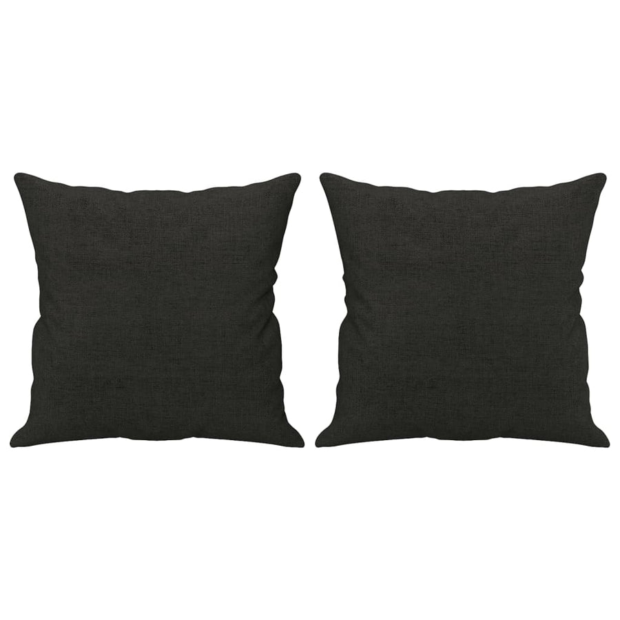 4 Piece Sofa Set with Pillows Black Fabric