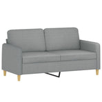 2 Piece Sofa Set with Cushions Light Grey Fabric