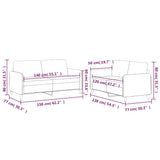 2 Piece Sofa Set with Cushions Light Grey Fabric