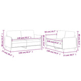 2 Piece Sofa Set with Cushions Dark Grey Fabric
