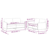 2 Piece Sofa Set with Cushions Dark Grey Fabric - Close-Up Angle