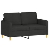 2 Piece Sofa Set with Cushions Black Fabric - Side View