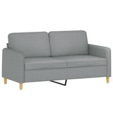 3 Piece Sofa Set with Cushions Light Grey Fabric