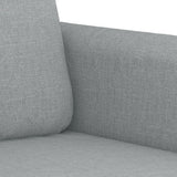 3 Piece Sofa Set with Cushions Light Grey Fabric - Rear View