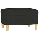 3 Piece Sofa Set with Cushions Black Fabric - 45-Degree Angle