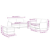 3 Piece Sofa Set with Cushions Black Fabric