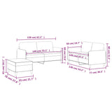 3 Piece Sofa Set with Cushions Black Fabric - Extra Image