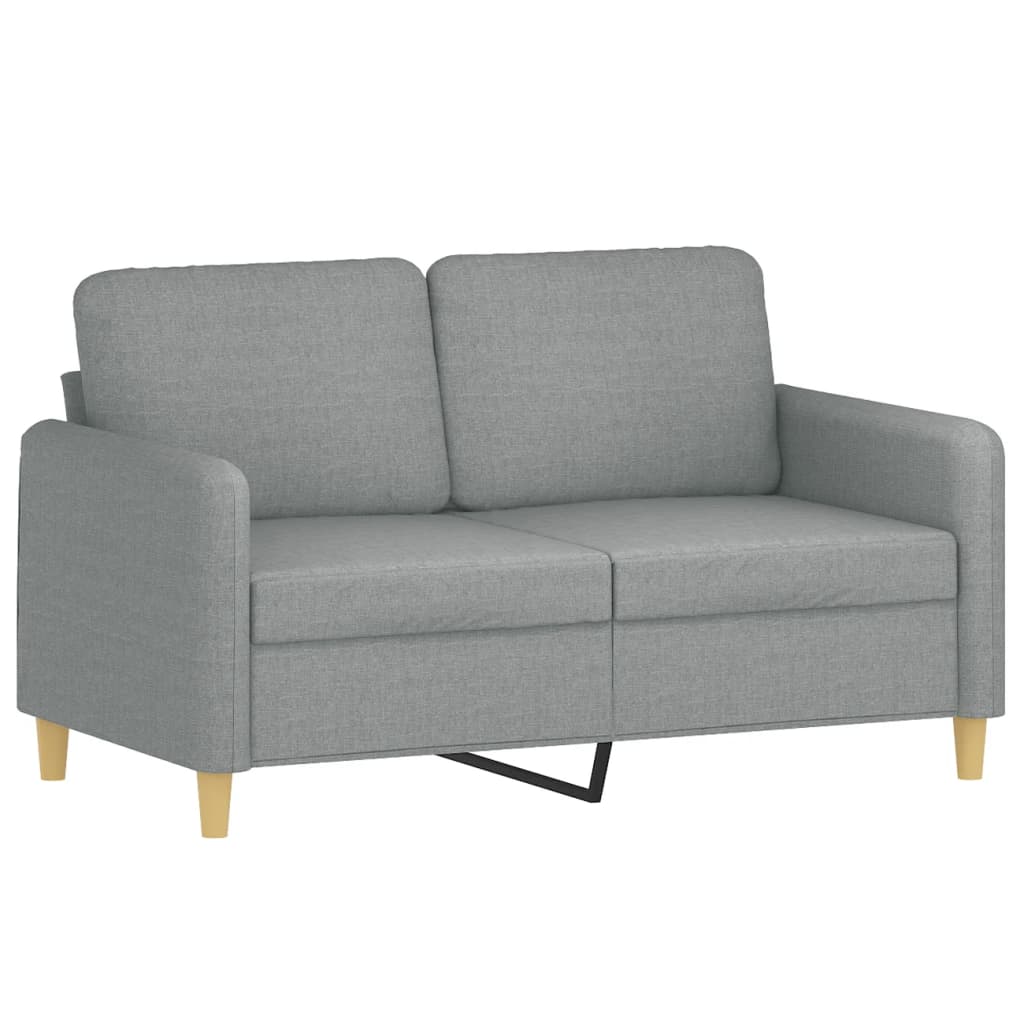 2 Piece Sofa Set with Pillows Light Grey Fabric