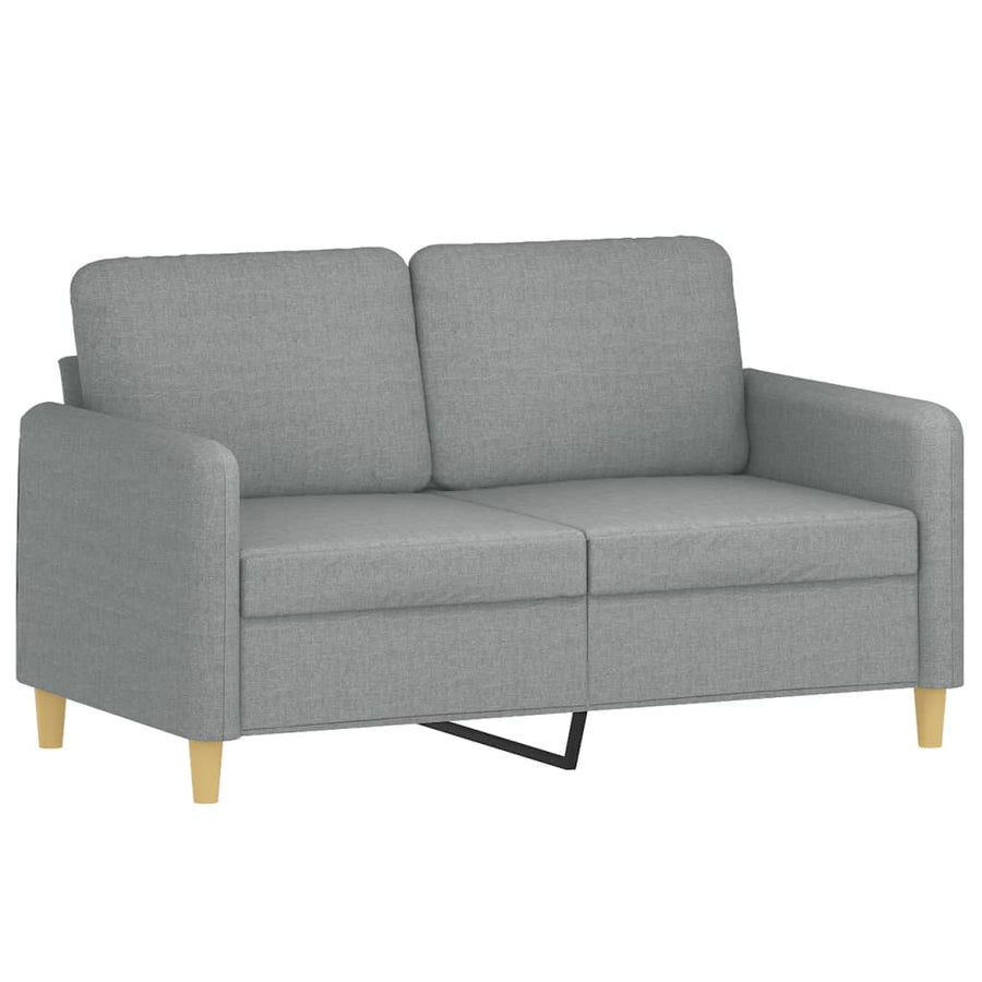 2 Piece Sofa Set with Pillows Light Grey Fabric