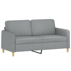 2 Piece Sofa Set with Pillows Light Grey Fabric