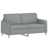 2 Piece Sofa Set with Pillows Light Grey Fabric - Top-Down View