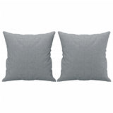 2 Piece Sofa Set with Pillows Light Grey Fabric - Rear View