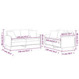 2 Piece Sofa Set with Pillows Dark Grey Fabric - Extra Image